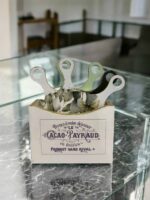 Vintage Tarz El Yapımı Cacao Payraud Desenli  Dekoratif Ahşap Bardak Altlığı Seti: Dekoratif Mutfak Dekoru